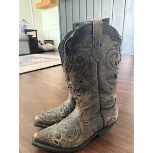 Rockin Country Women's‎ Distressed Leather Western Boots